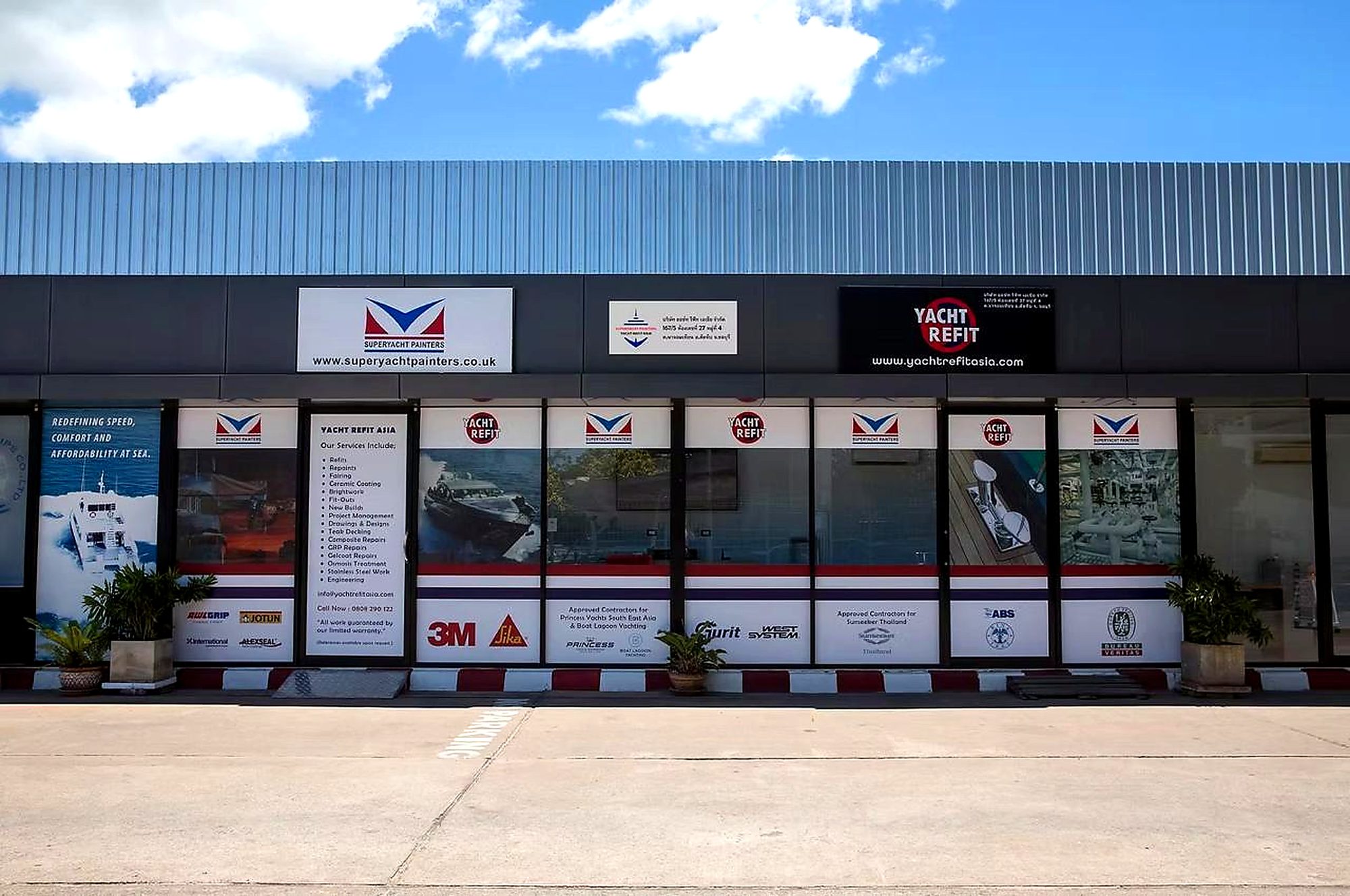 Yacht Refit Asia branch front at Ocean Marina, Jomtien
